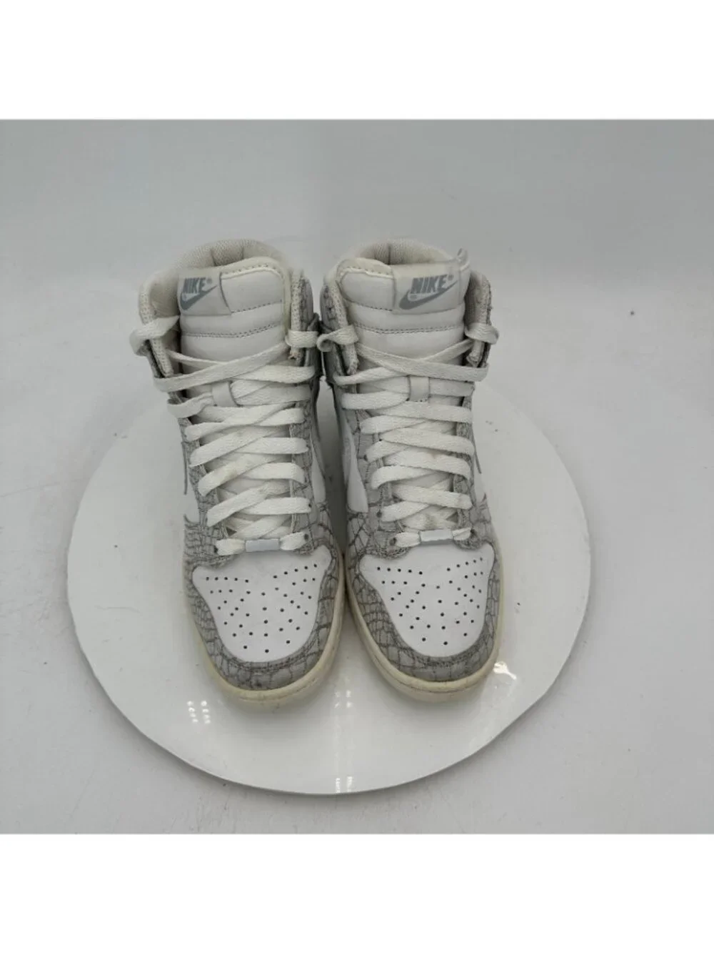 Nike Dunk Sky Hi Women Size 7.5 747283-994 Light Grey White Wedges Shoes